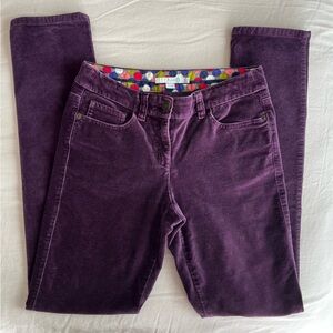 Boden•Purple Velvet Slim Fit Pants•Sz 2